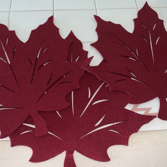 3 vintage Felt leaf placemats - Picture 4 of 5